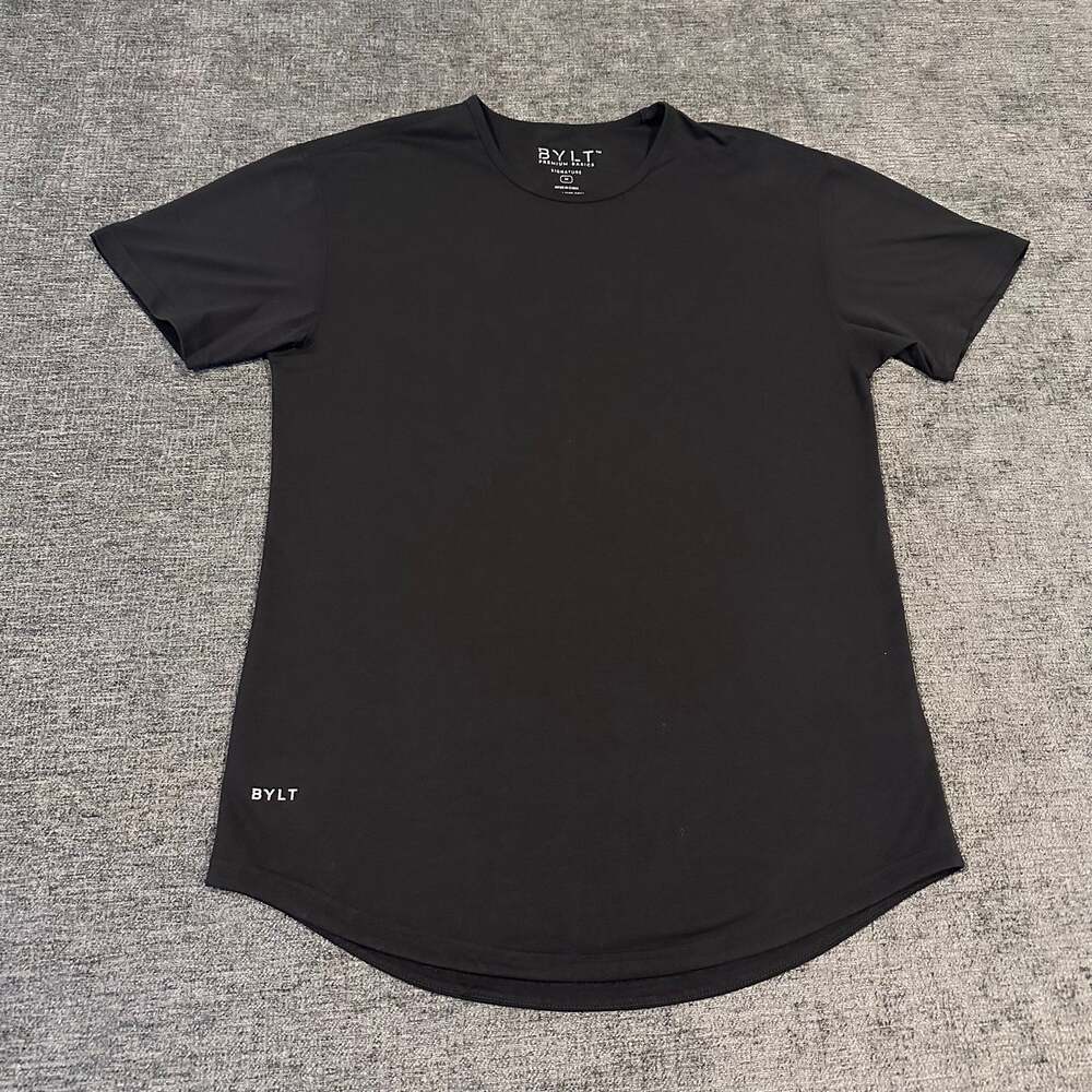BYLT Premium Basics Mens Size M Black Signature Drop-Cut Short Sleeve T-Shirt